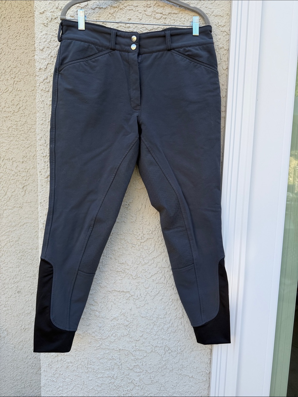 Dover Saddlery Womens Grey Equestrian Silicone Full Seat Riding Breeches Size 30